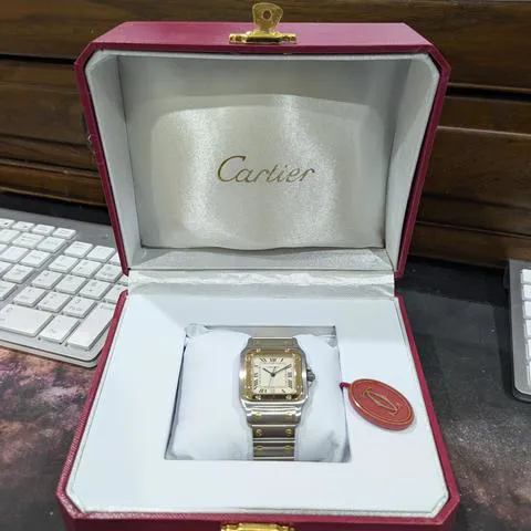 Cartier Santos Galbée 1566 29mm Yellow gold and Stainless steel White