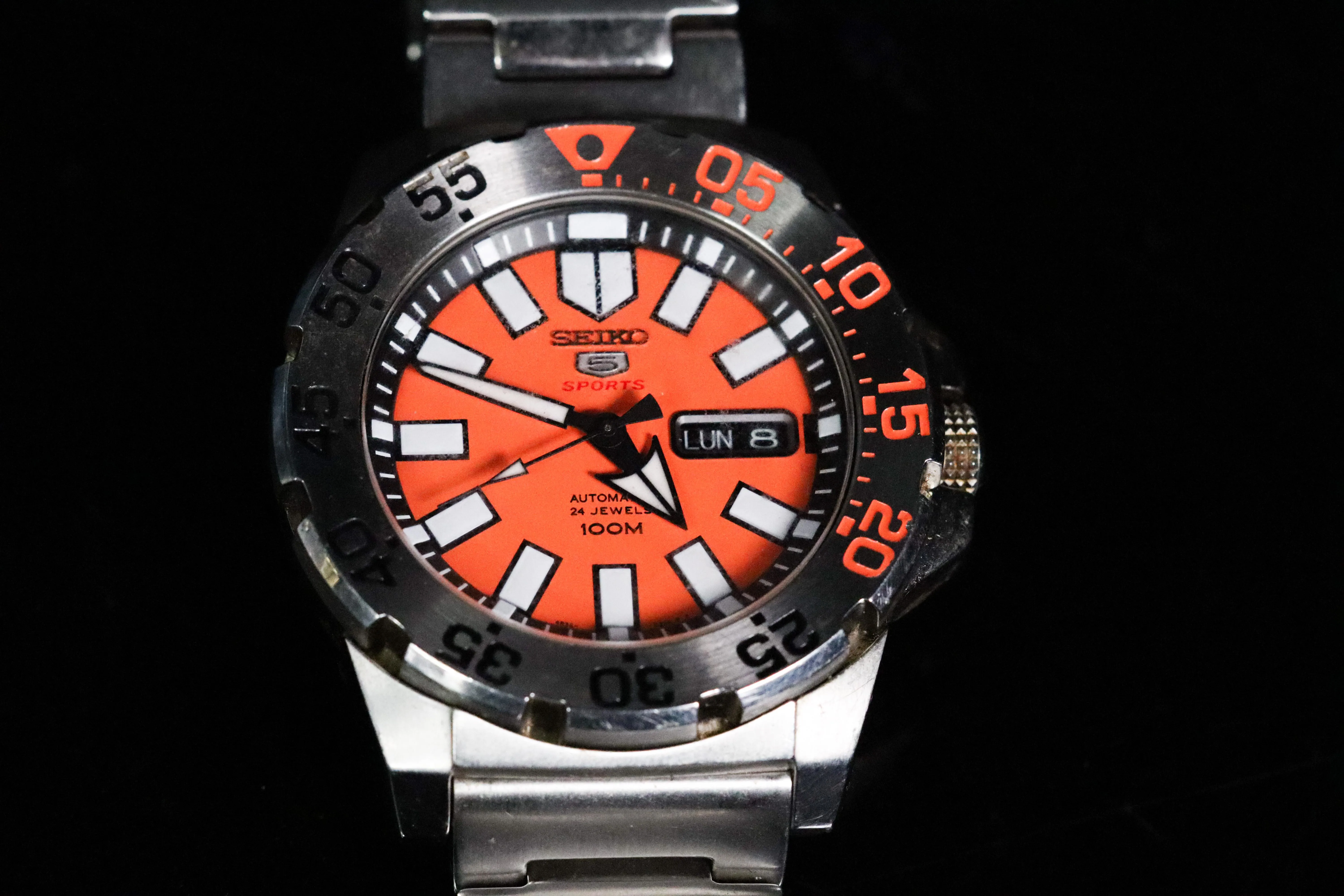 Seiko 5 Sports 44mm Stainless steel Orange