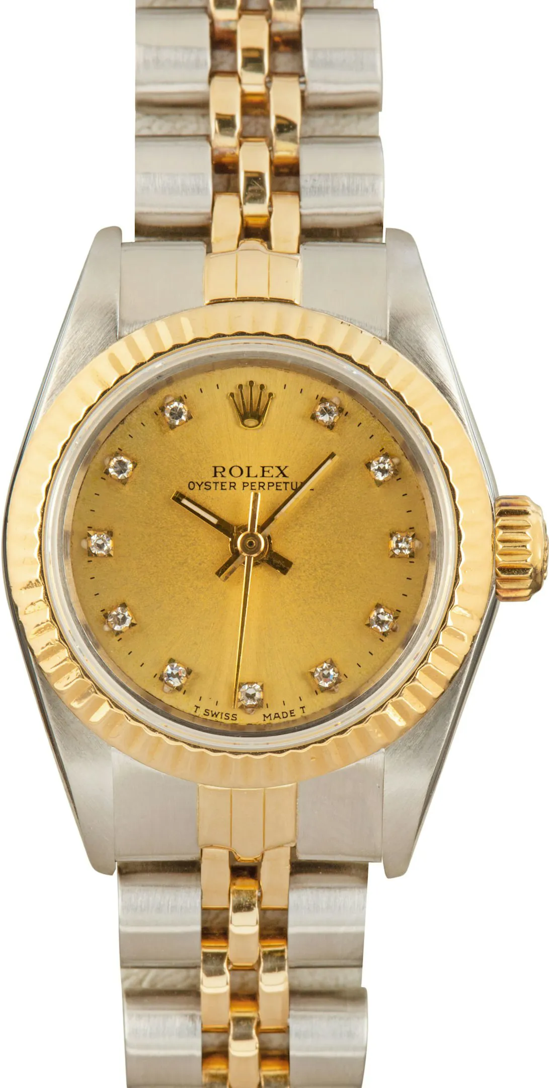 Rolex Oyster Perpetual 67193 26mm Yellow gold and Stainless steel Champagne