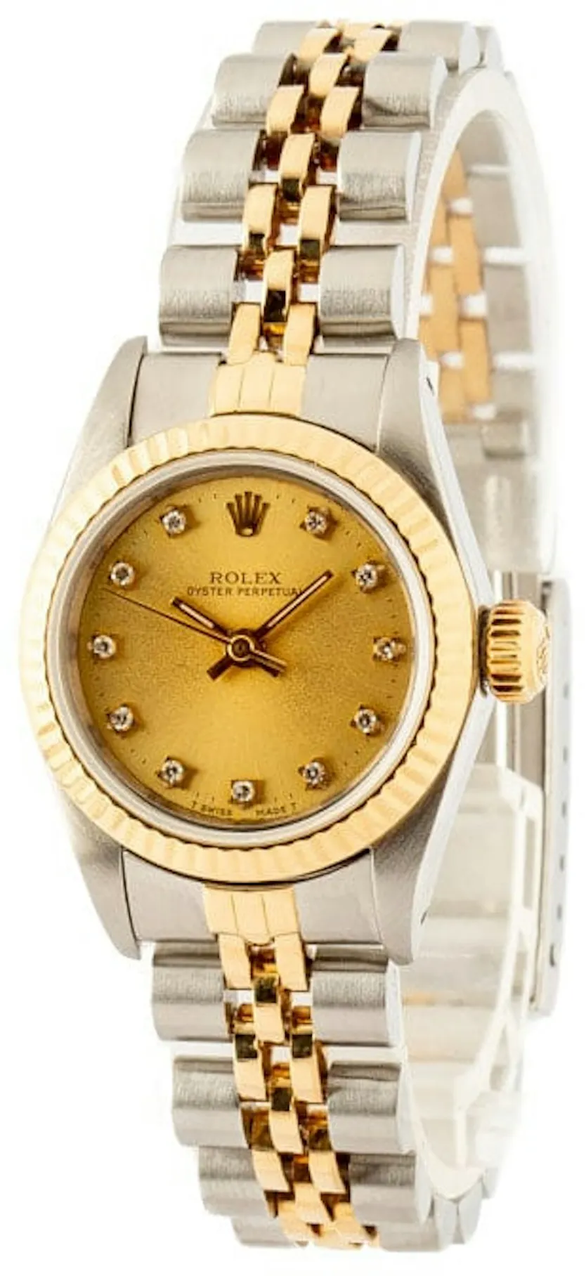 Rolex Oyster Perpetual 67193 26mm Yellow gold and Stainless steel Champagne 2