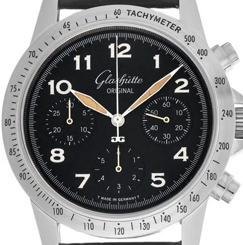 Glashütte Senator 10-66-07-07-04 38.5mm Stainless steel Black