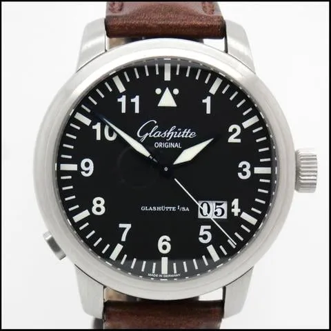 Glashütte Senator Navigator Panorama Date 100-03-07-04-04 44mm Stainless steel Black