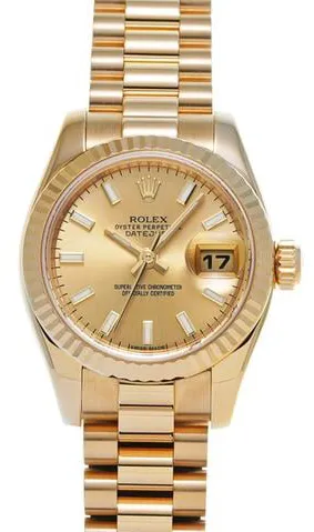 Rolex Lady-Datejust 179178 26mm Yellow gold Champagne