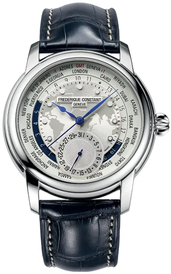 Frédérique Constant Manufacture Worldtimer FC718WM4H6 42mm Stainless steel Silver