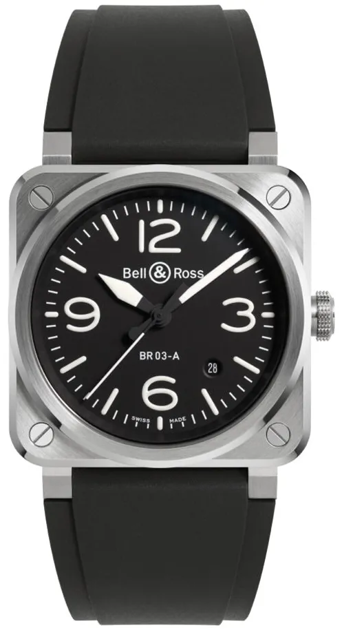 Bell & Ross Instruments BR03A-BL-ST/SRB Stainless steel Black