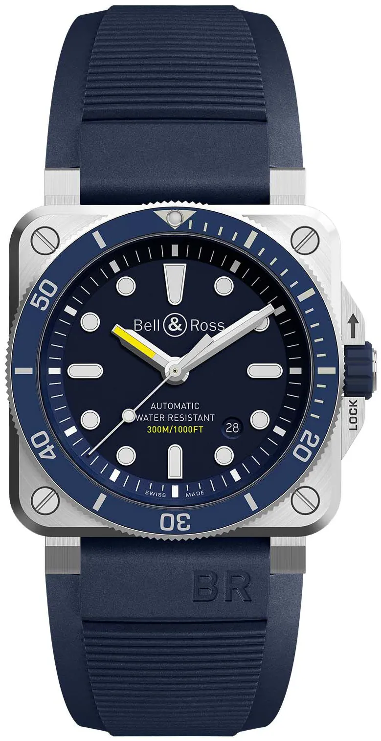 Bell & Ross Instruments BR0392-D-BU-ST/SRB Stainless steel Blue