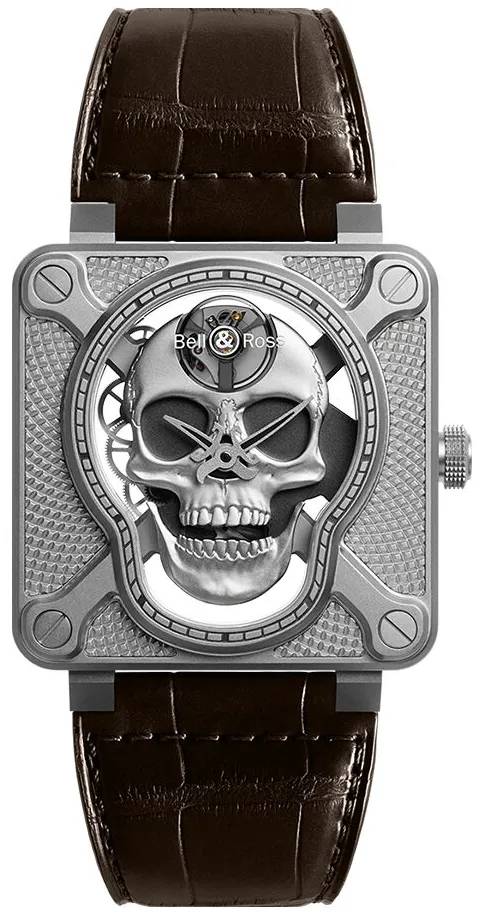 Bell & Ross Instruments BR01-SKULL-SK-ST Stainless steel Silver, Transparent