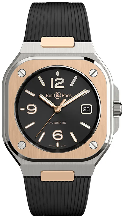 Bell & Ross Instruments BR05A-BL-STPG/SRB Rose gold and Stainless steel Black