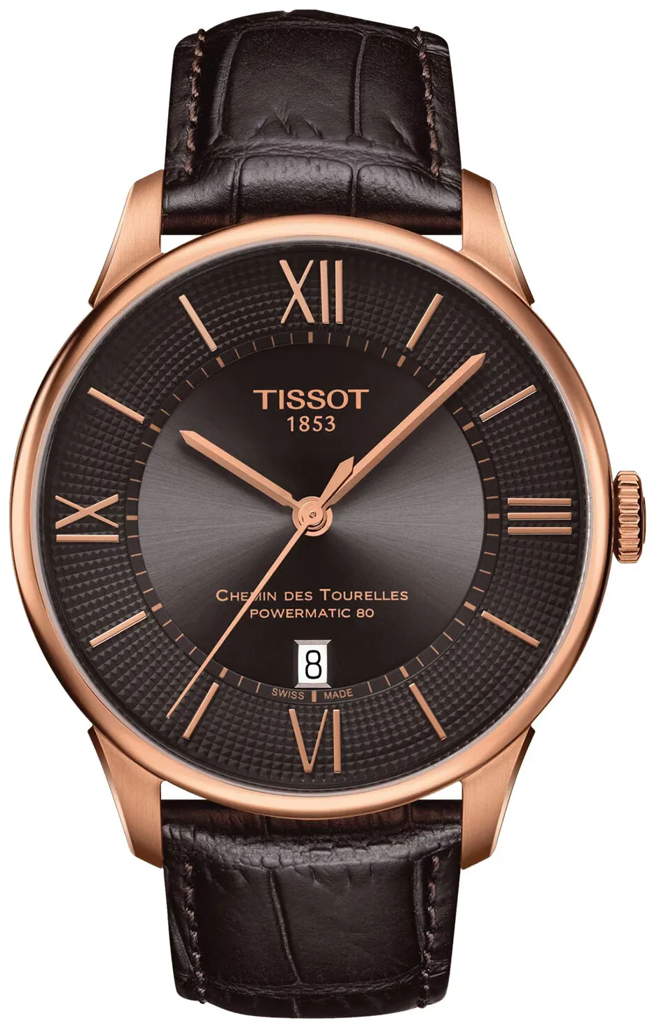 Tissot Chemin Des Tourelles T099.407.36.448.00 42mm Rose gold and Black DLC Gray