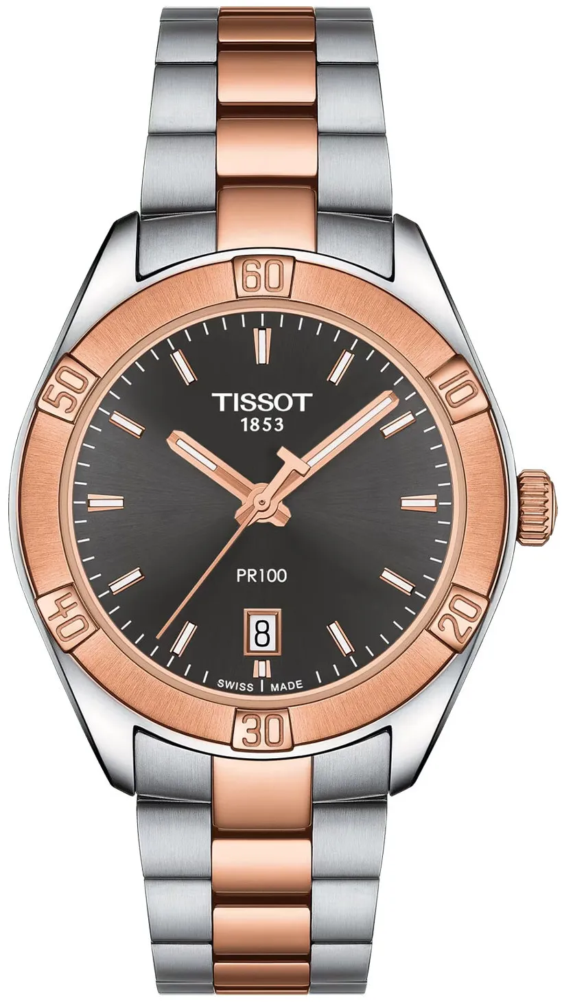 Tissot PR 100 T101.910.22.061.00 36mm Rose gold and Black DLC Anthracite