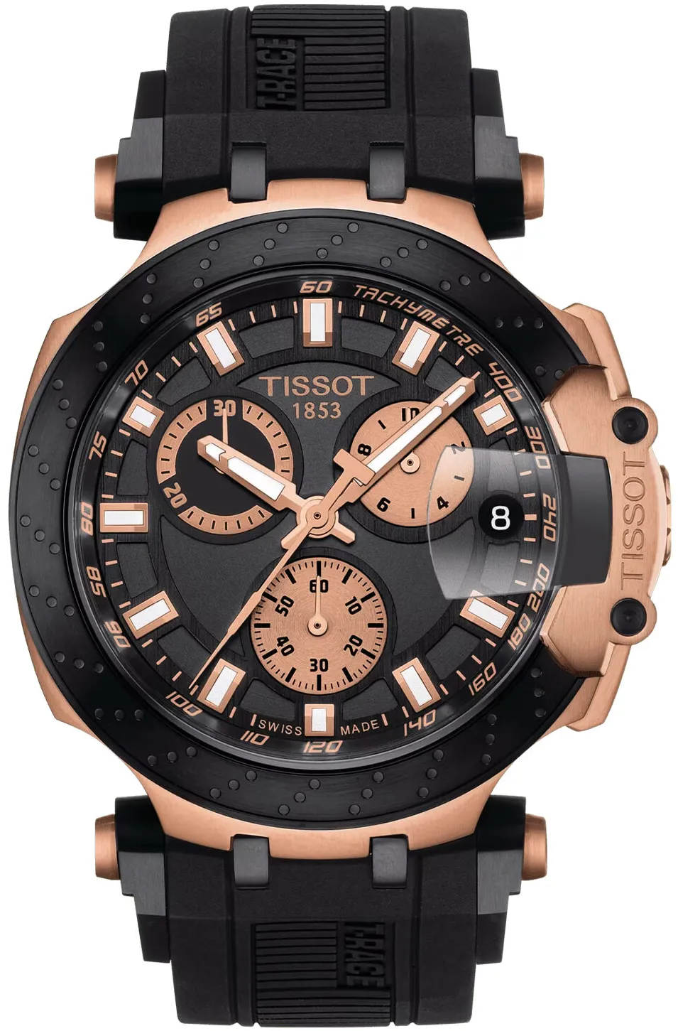 Tissot T-Race T115.417.37.051.00 43mm Rose gold and Black DLC Black