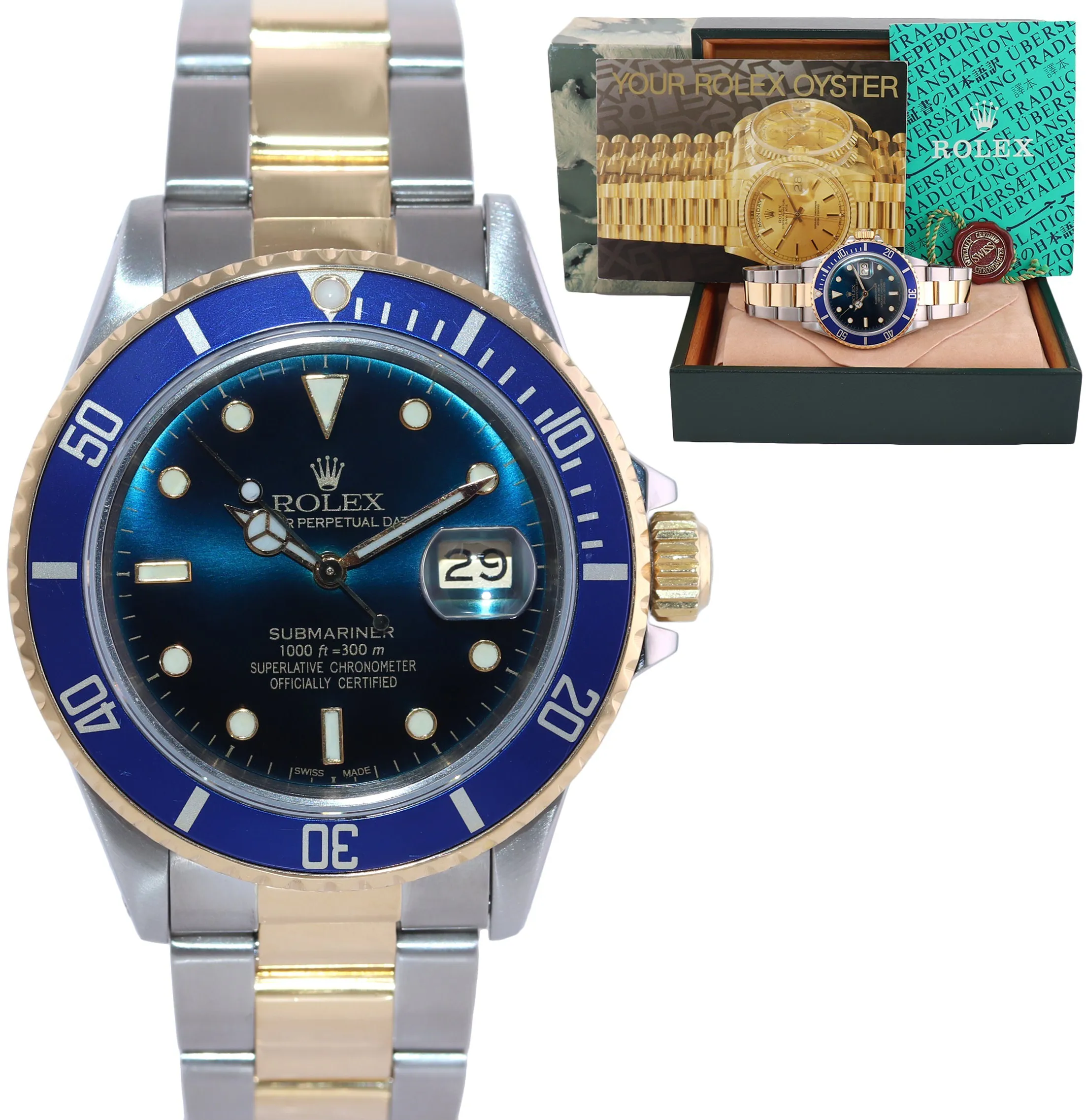 Rolex Submariner 16803 40mm Yellow gold and Stainless steel Blue