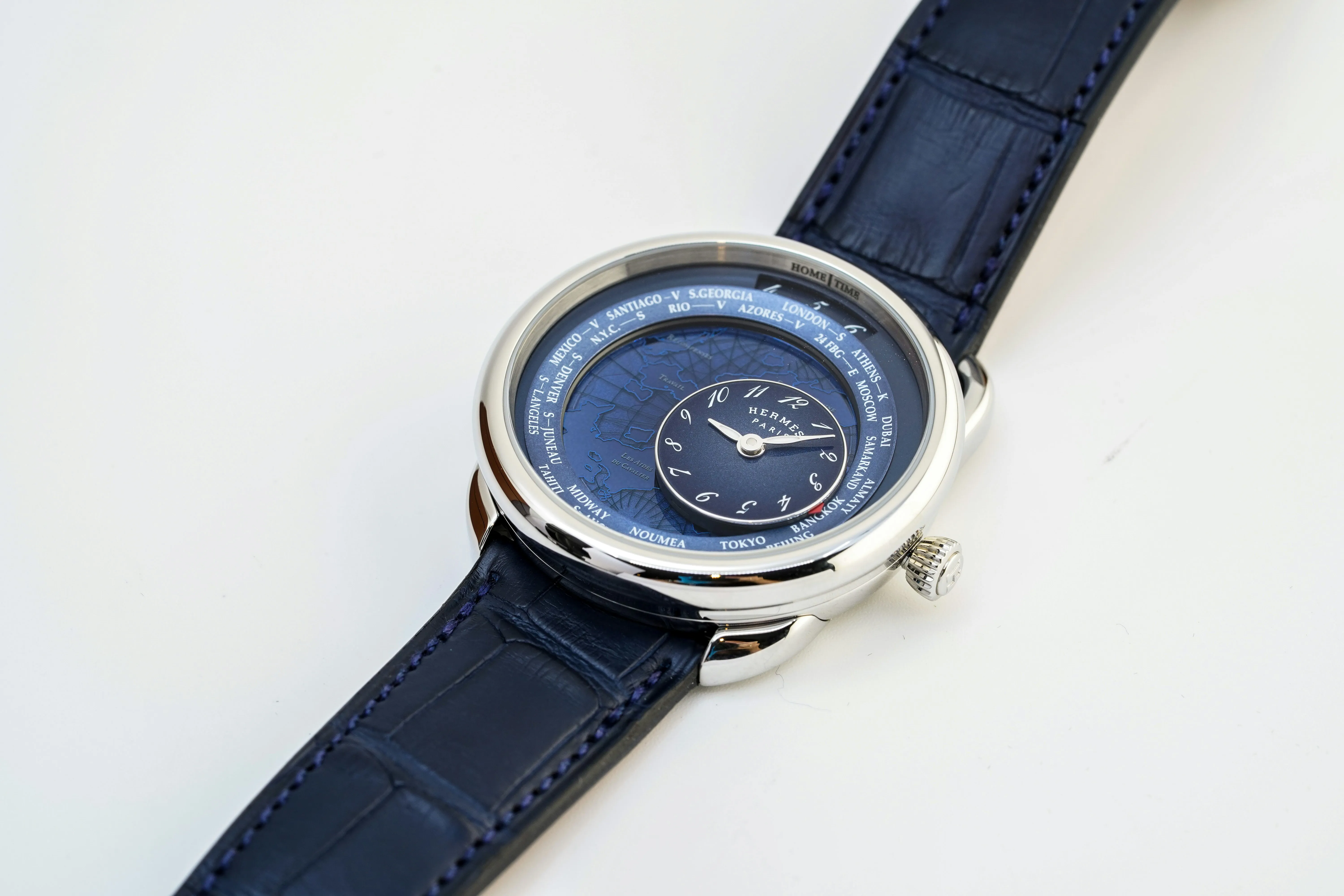 Hermès Arceau Le Temps Voyageur AR10.510 38mm Stainless steel Blue 2