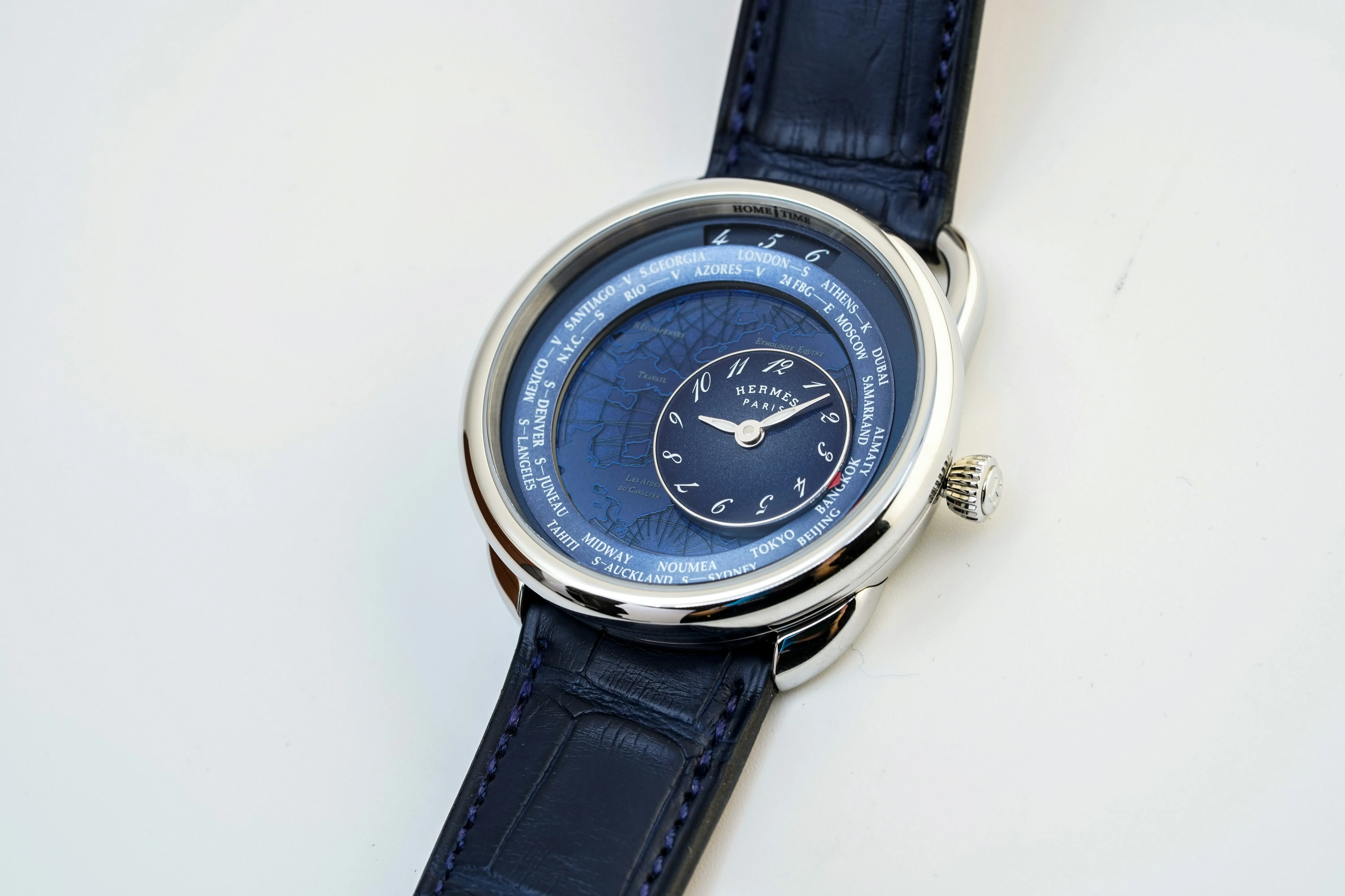 Hermès Arceau Le Temps Voyageur AR10.510 38mm Stainless steel Blue 3