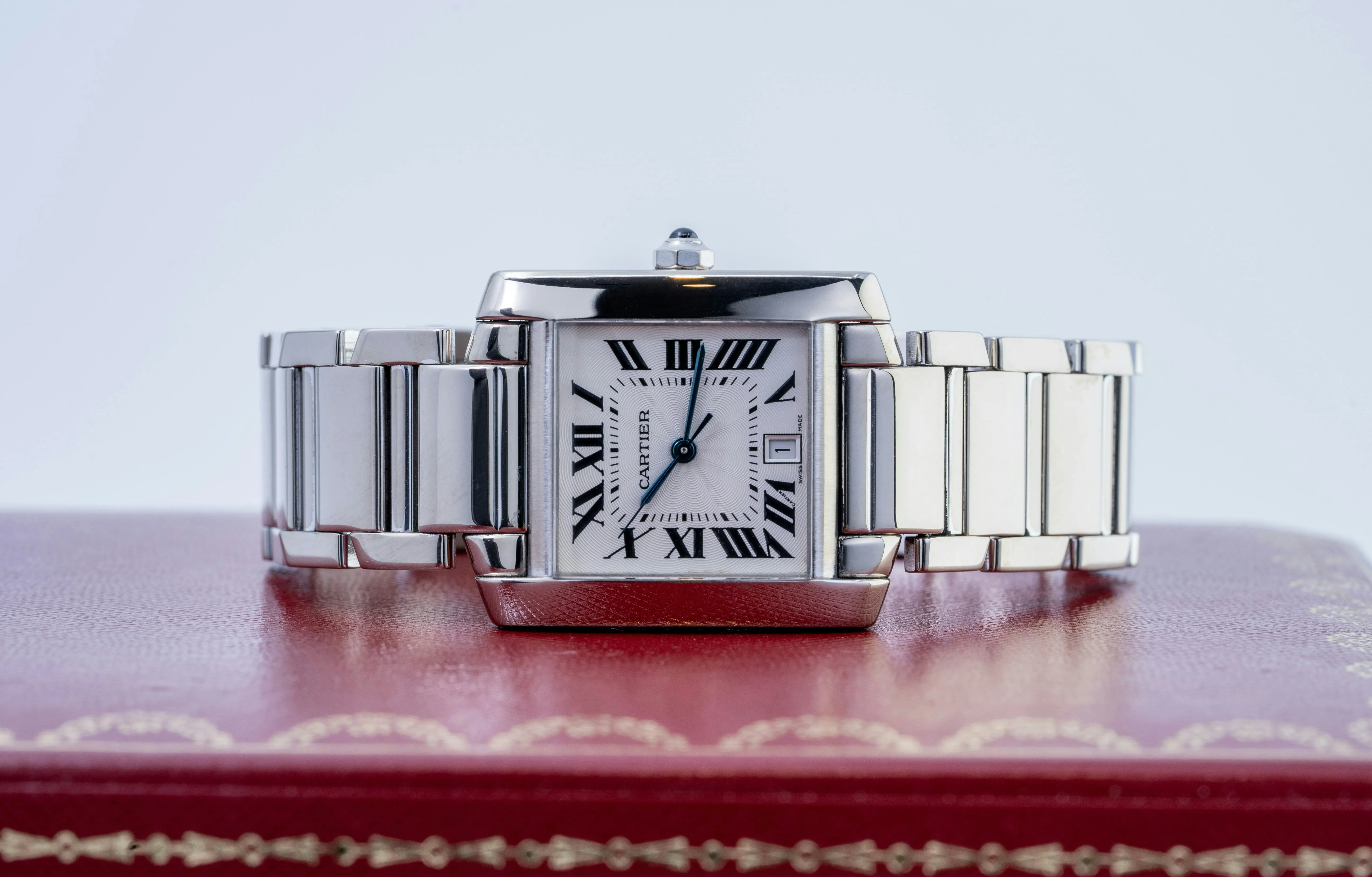 Cartier Tank Française 2366 28mm White gold Silver