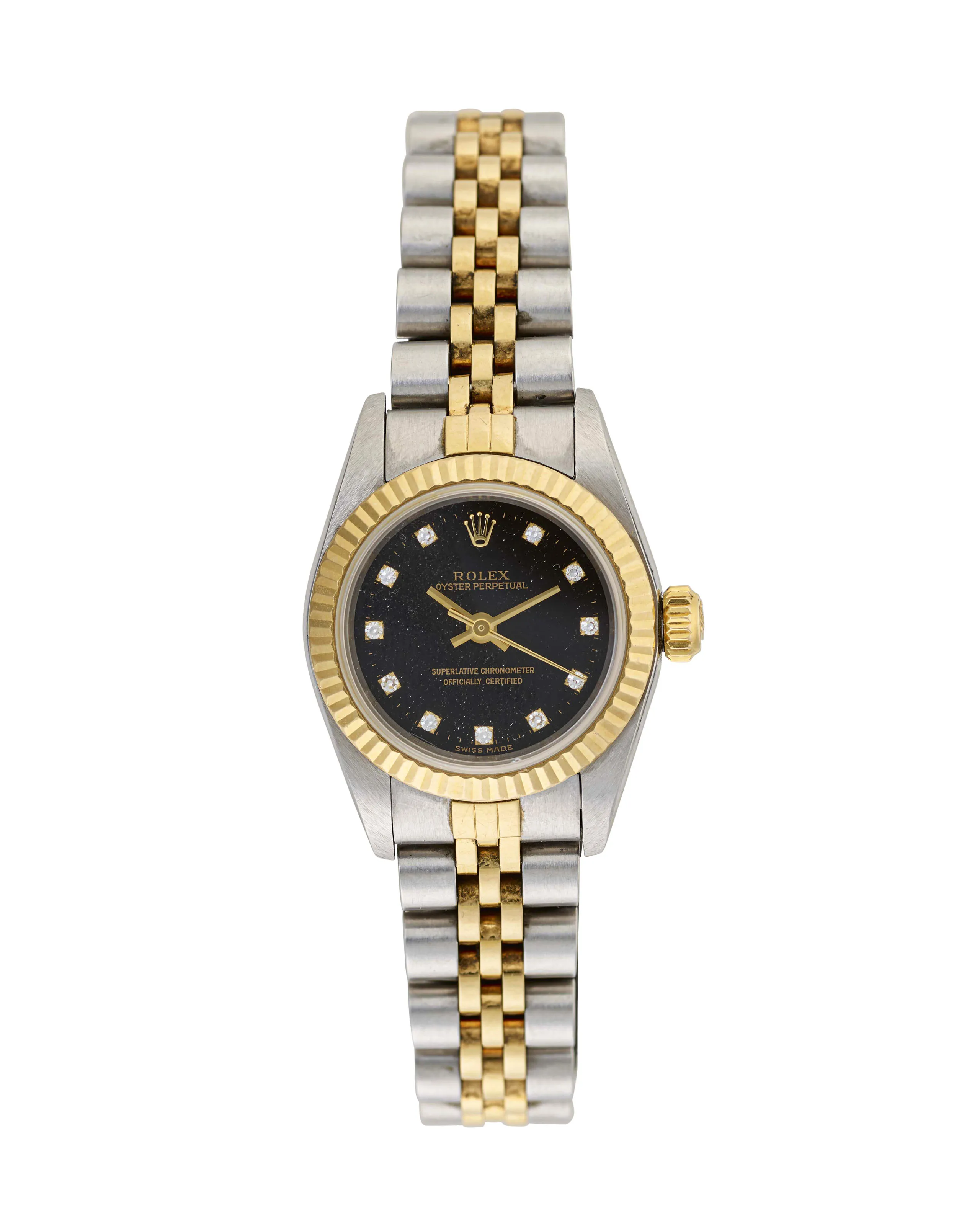 Rolex Oyster Perpetual 67193/2020 24mm Stainless steel and gold Black