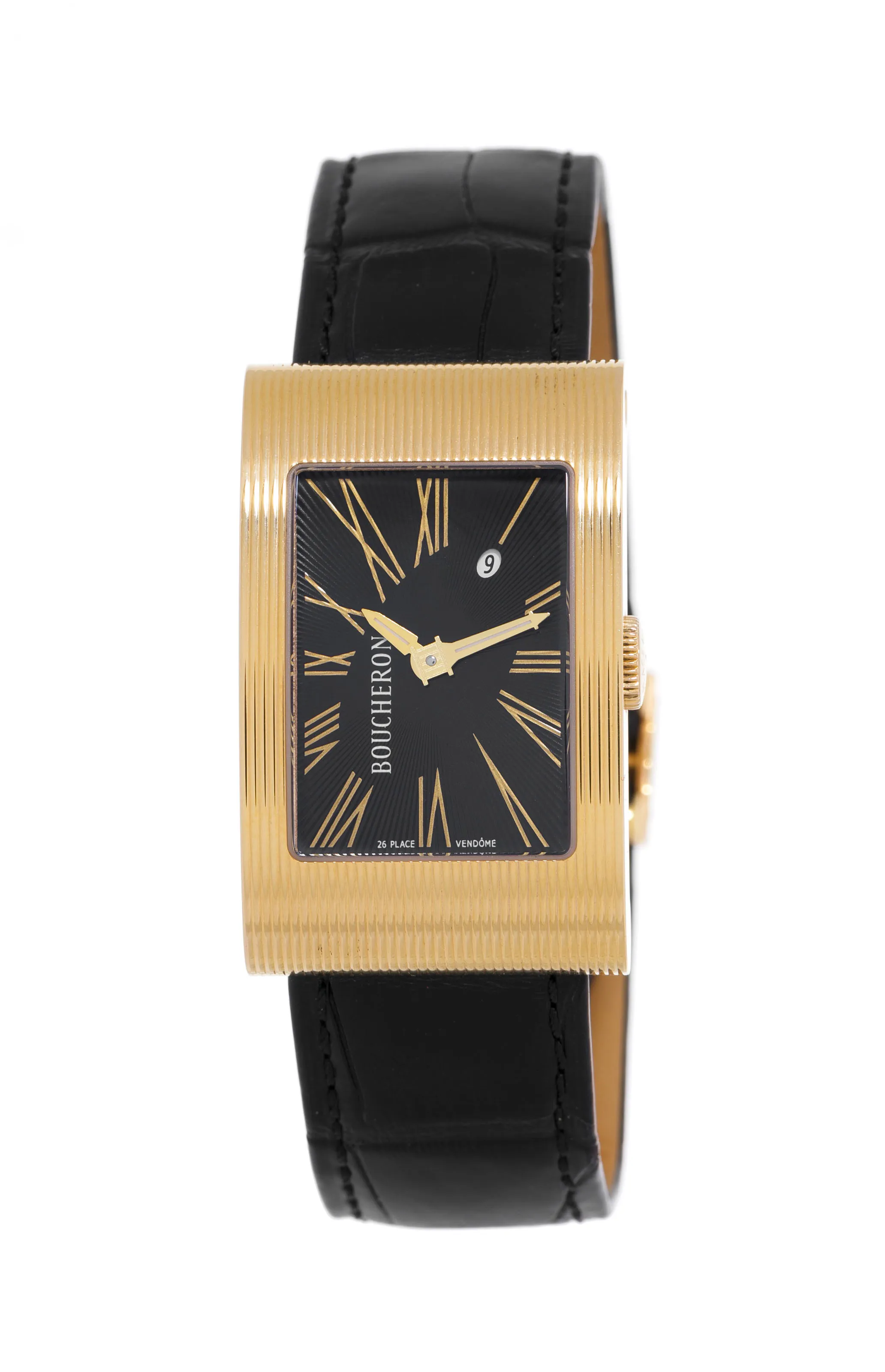 Boucheron 24mm 18k rose gold Black