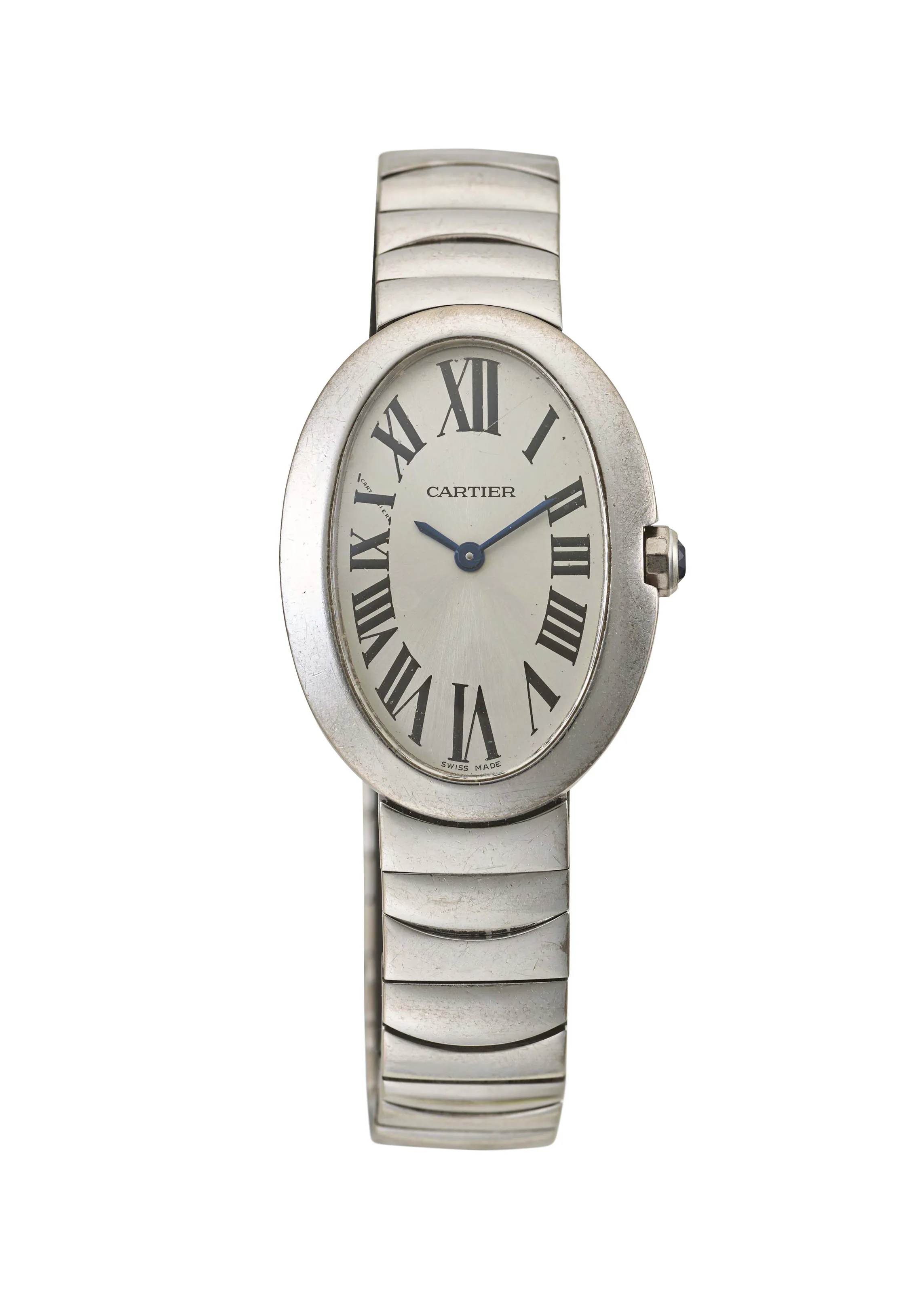 Cartier Baignoire 3065 23mm 18k white gold Silver Matte