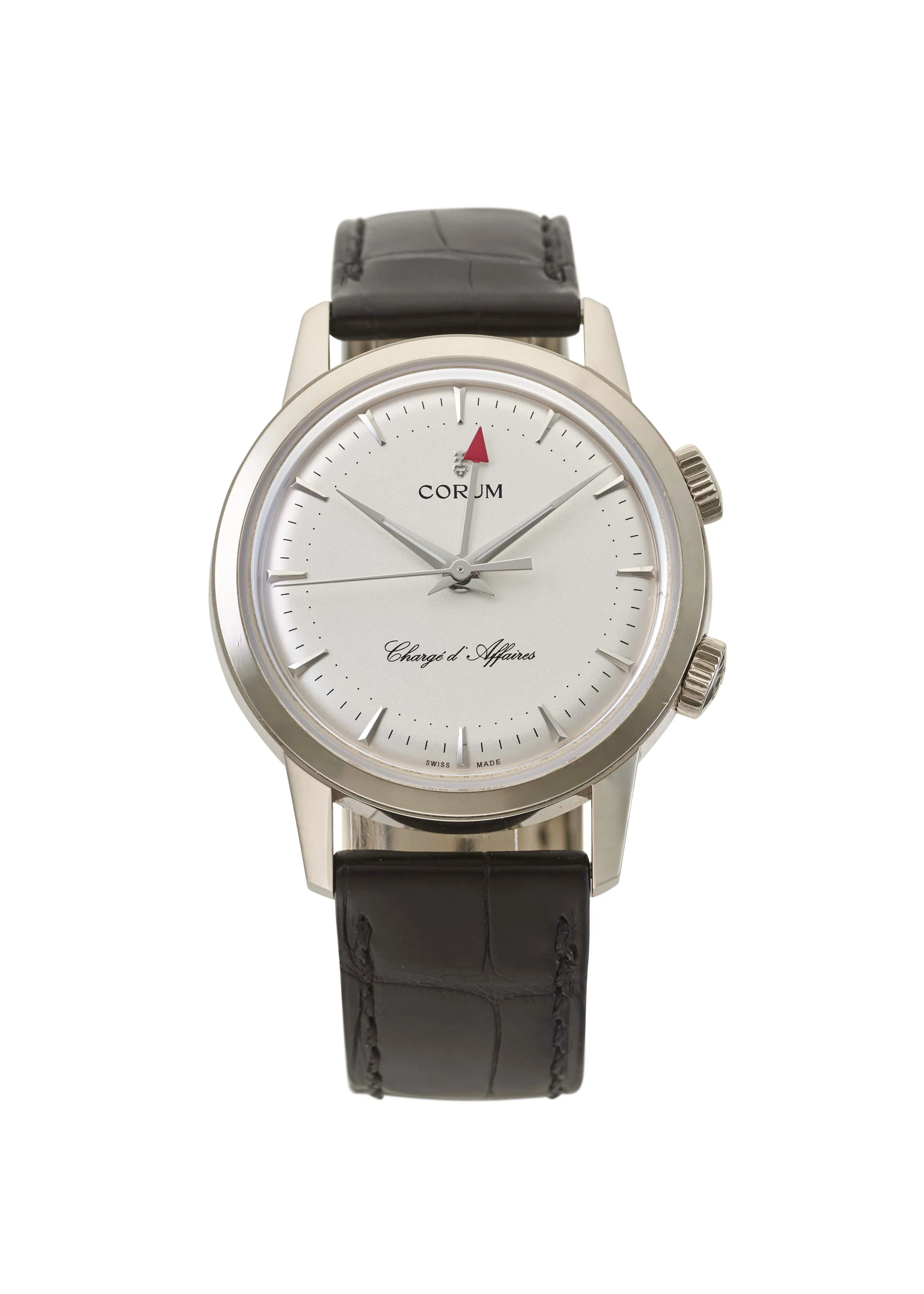 Corum Chargé d'Affaires 07.0004 39mm 18k white gold Silver Matte