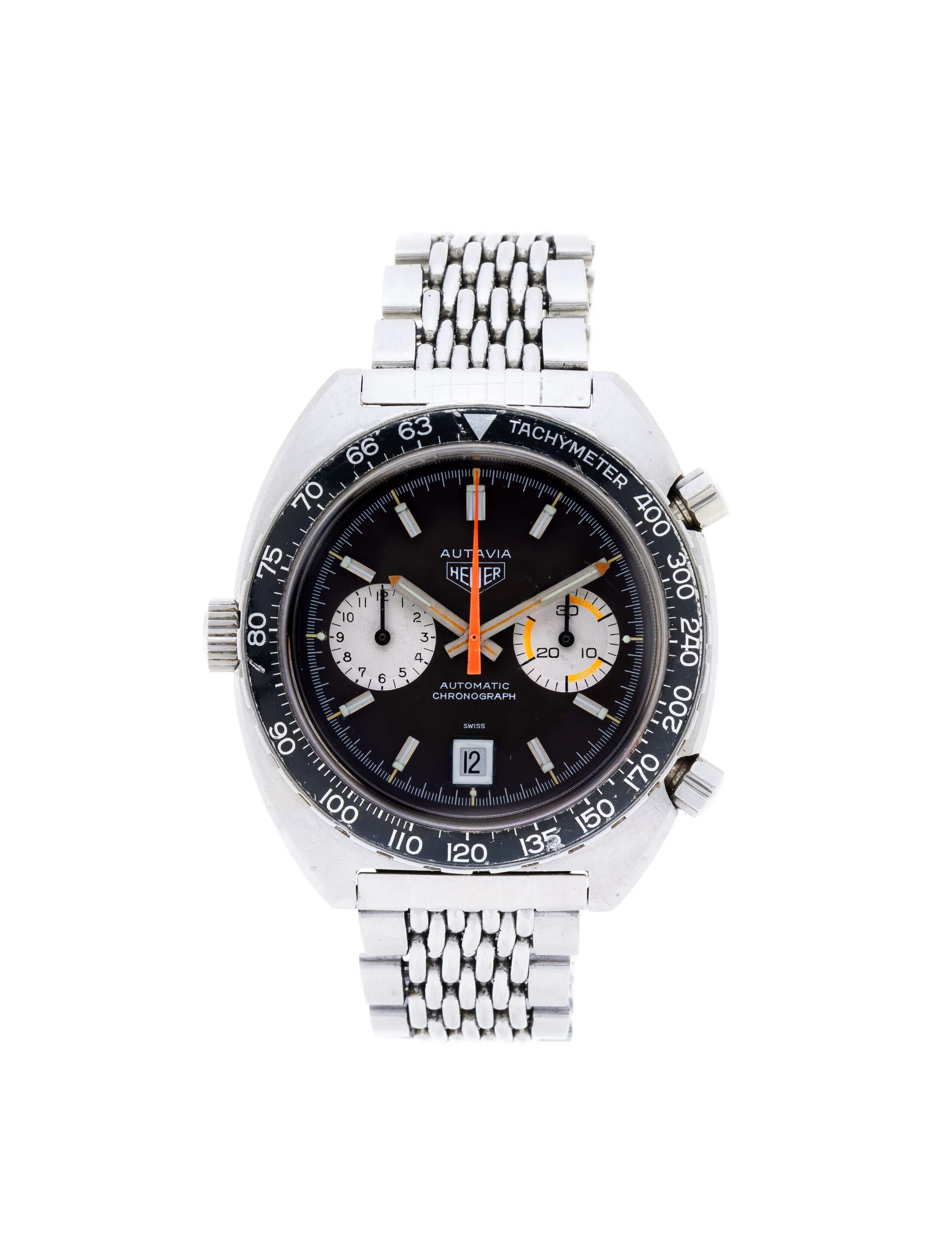 Heuer Autavia 1163 42mm Stainless steel Black