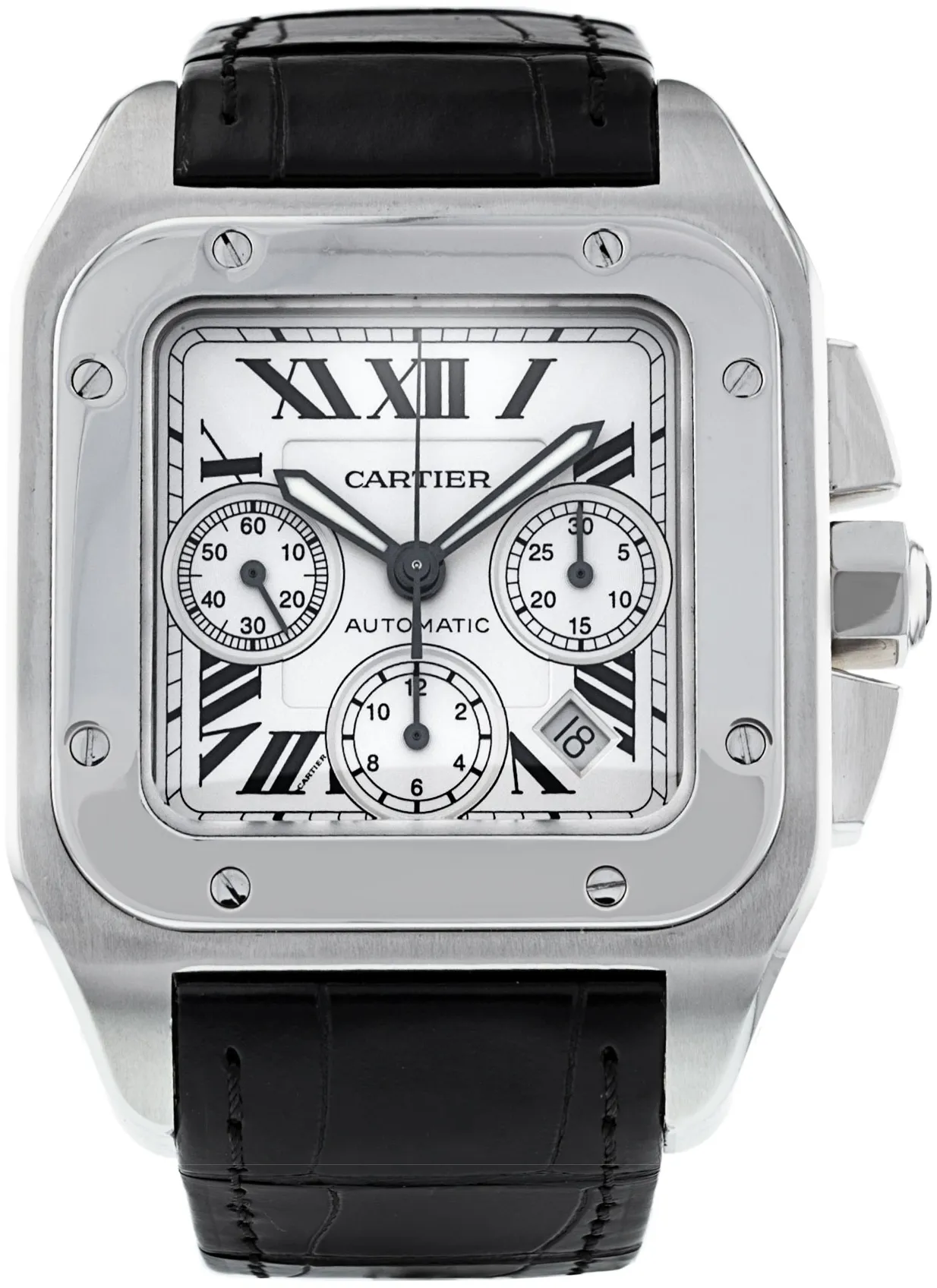 Cartier Santos W20090X8 42mm Stainless steel Silver Roman Numeral