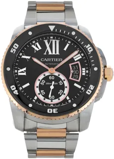 Cartier Calibre de Cartier W7100054 Rose gold and Stainless steel Black Baton