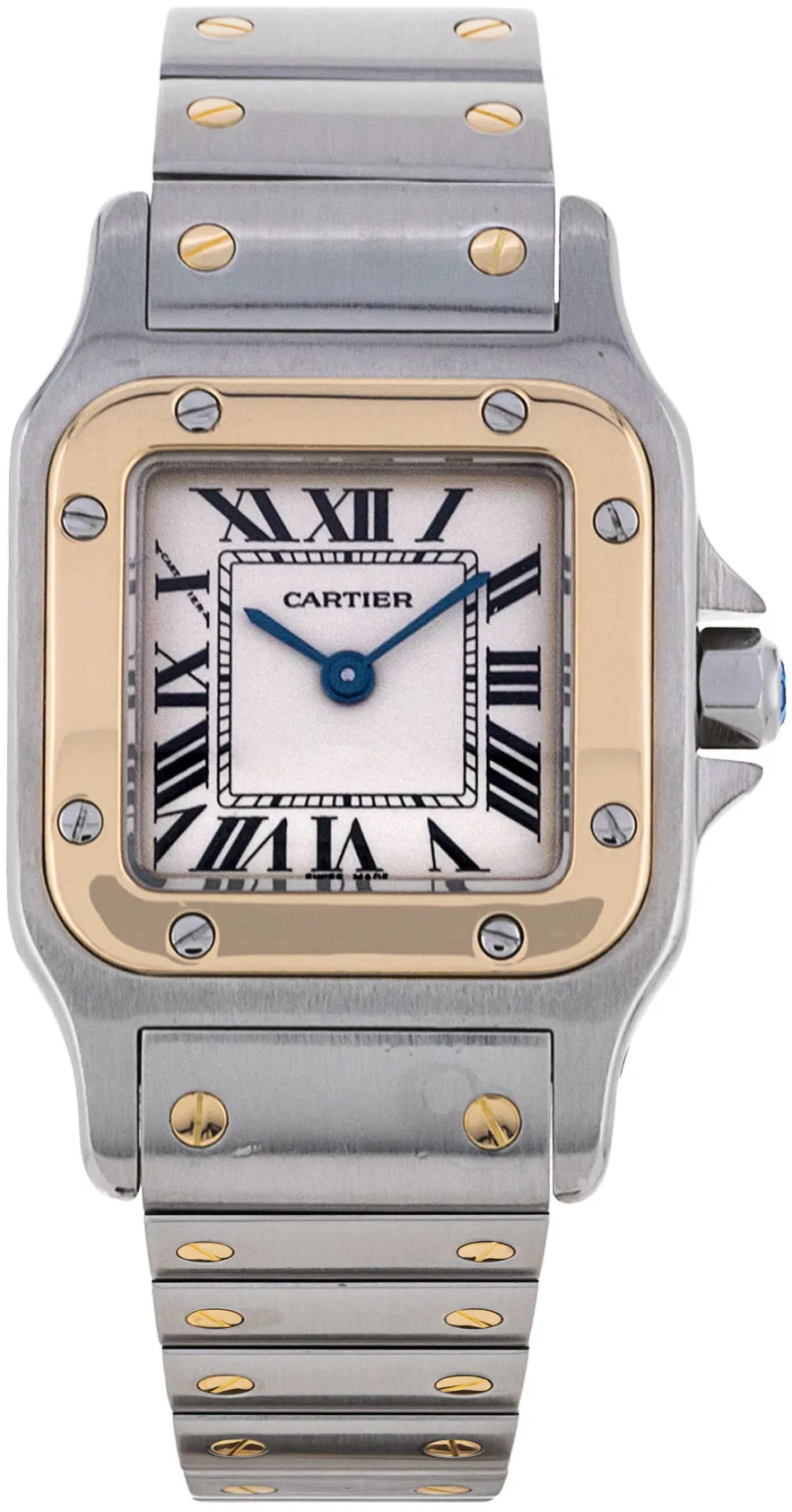 Cartier Santos W20012C4 24mm Yellow gold and Stainless steel Silver Roman Numeral