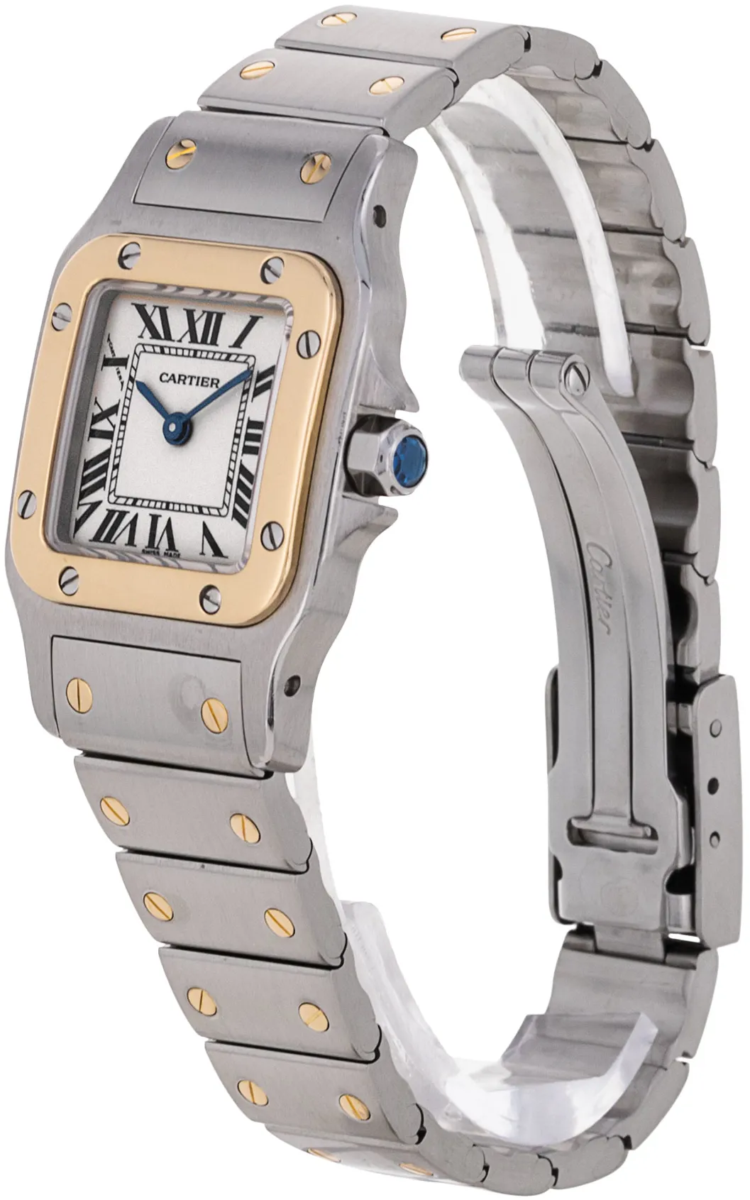 Cartier Santos W20012C4 24mm Yellow gold and Stainless steel Silver Roman Numeral 1