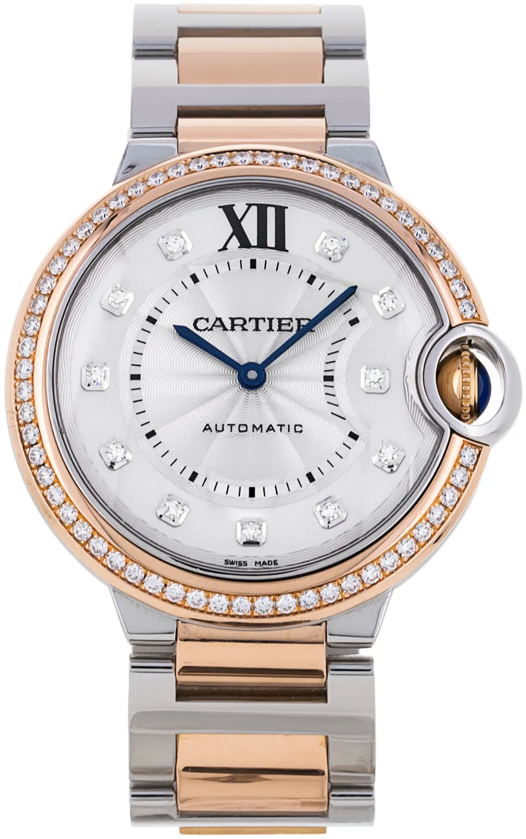 Cartier Ballon Bleu WE902078 36mm Rose gold and Stainless steel Silver