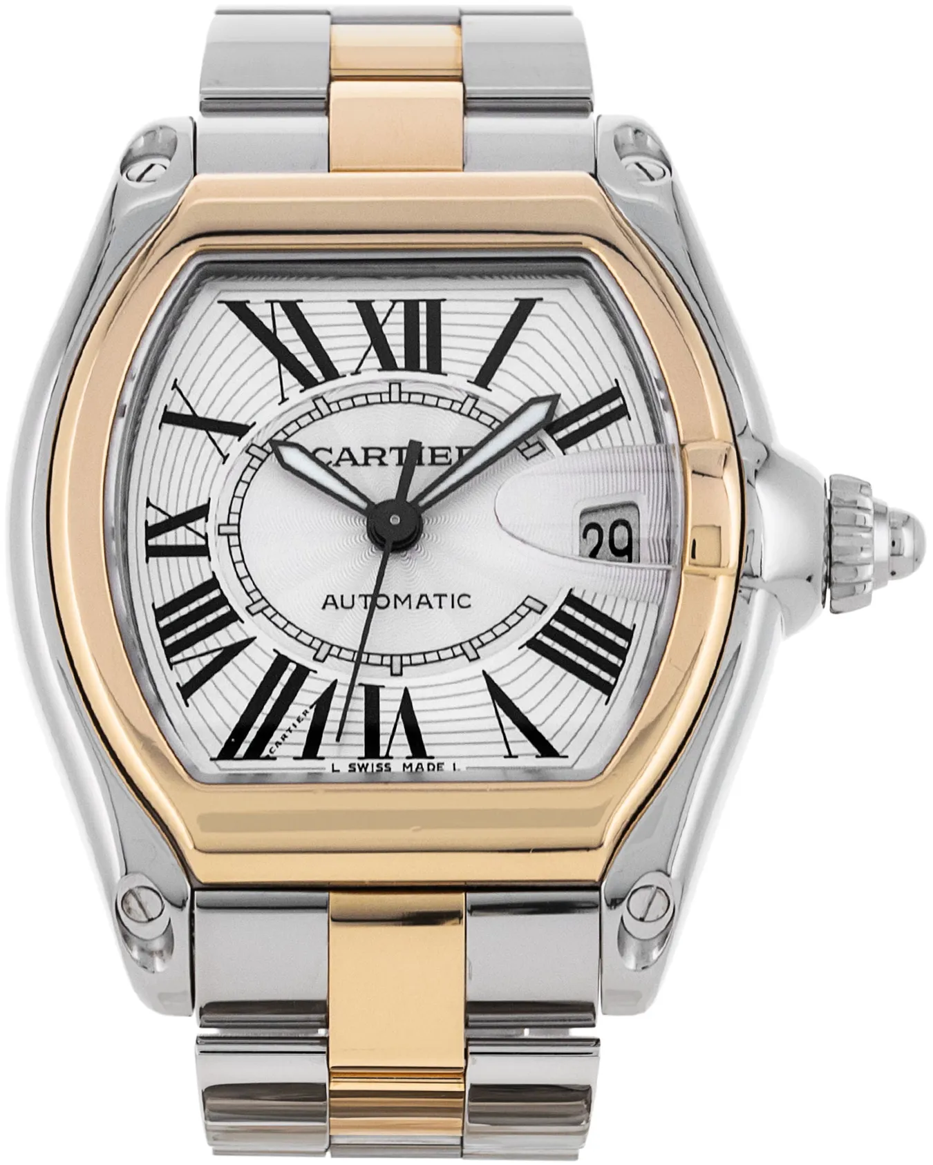 Cartier Roadster w62031y4 44mm Yellow gold and Stainless steel Silver Roman Numeral