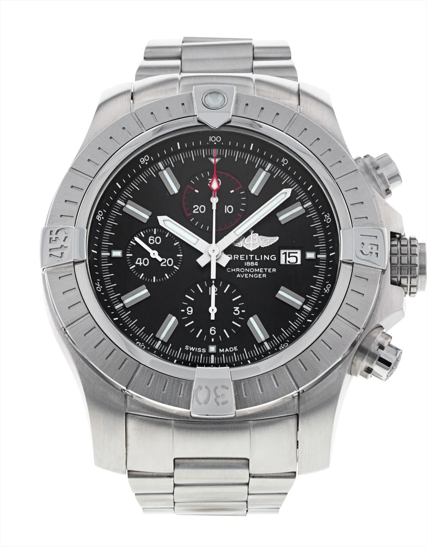 Breitling Avenger A13375 48mm Stainless steel Black Baton