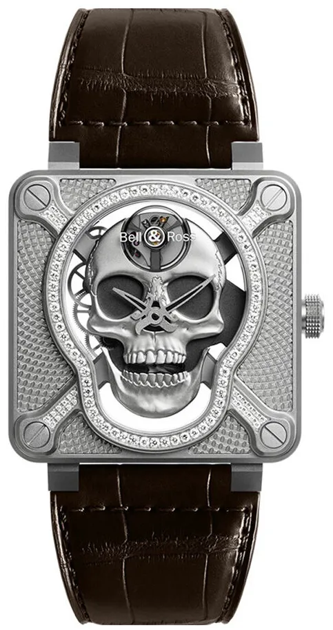 Bell & Ross BR 01 BR01-SKULL-SK-LGD Stainless steel Silver