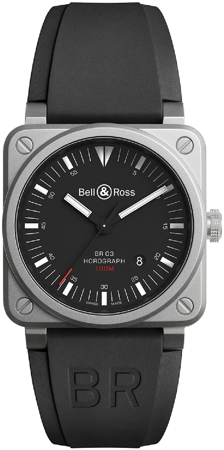 Bell & Ross BR 03 BR0392-HOR-BLC/SRB 42mm Stainless steel Black