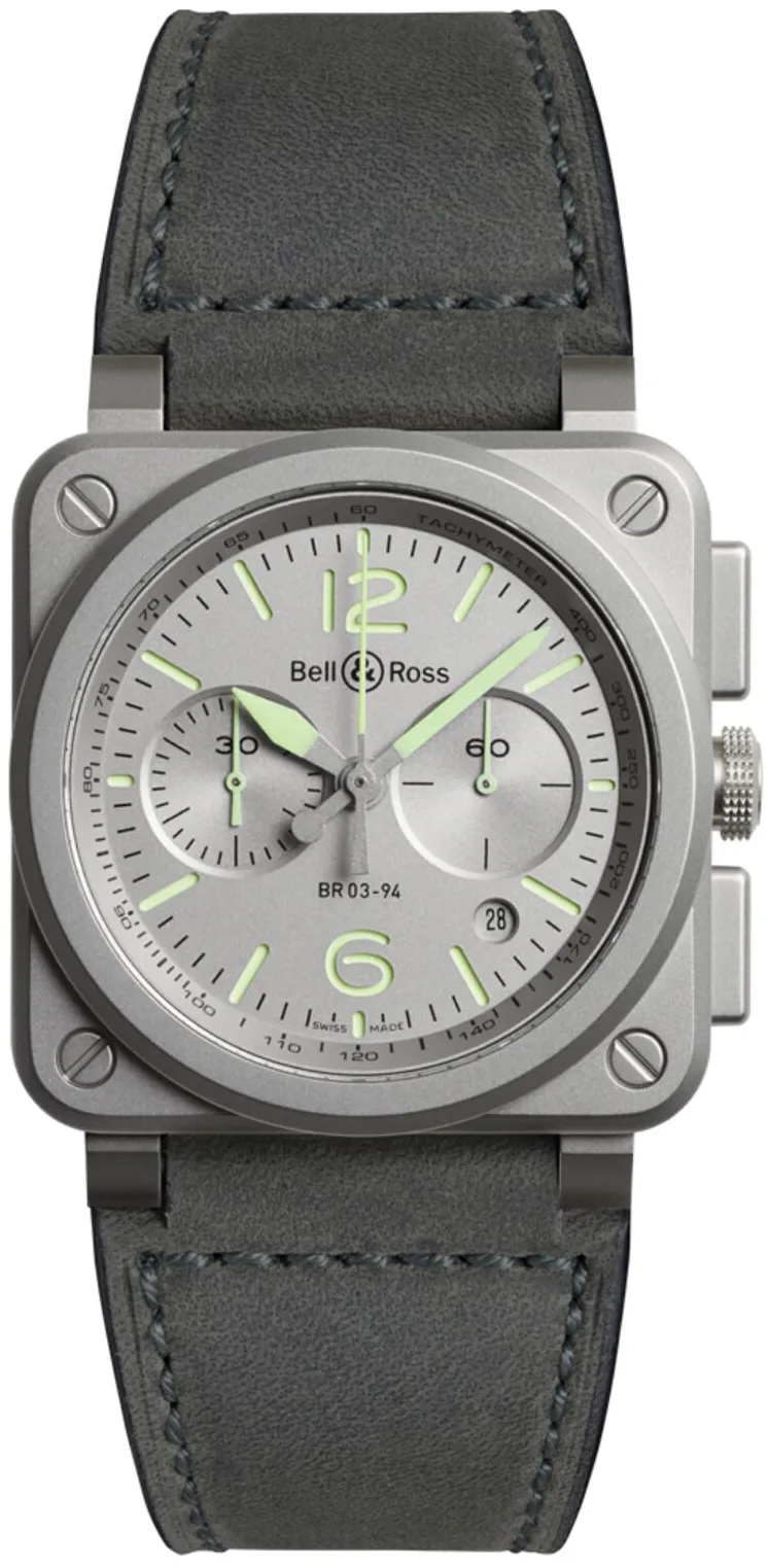 Bell & Ross BR 03 BR0394-GR-ST/SCA 42mm Stainless steel Gray