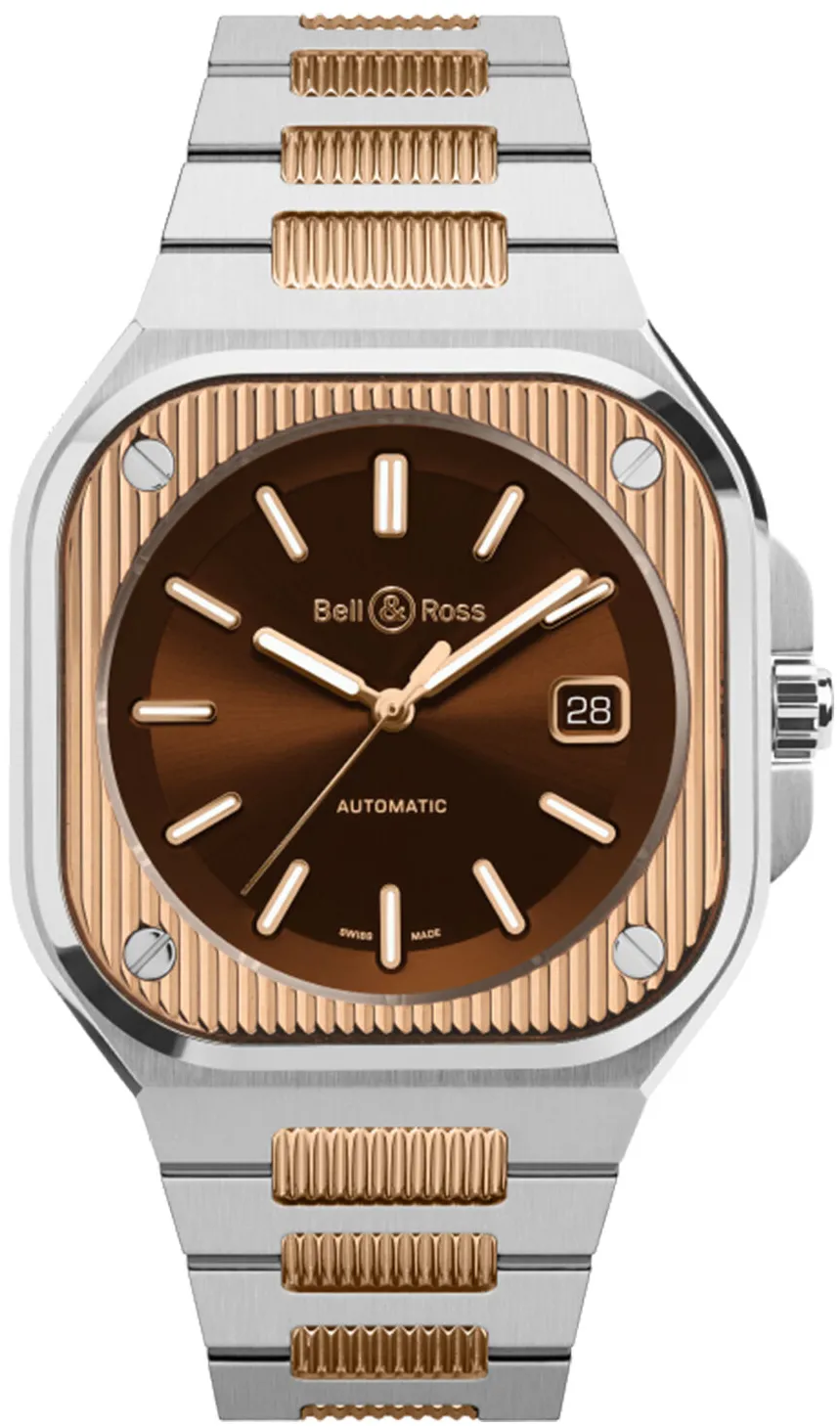 Bell & Ross BR 05 BR05A-EL-GLST/SSG 40mm Stainless steel and Gold-plated Brown