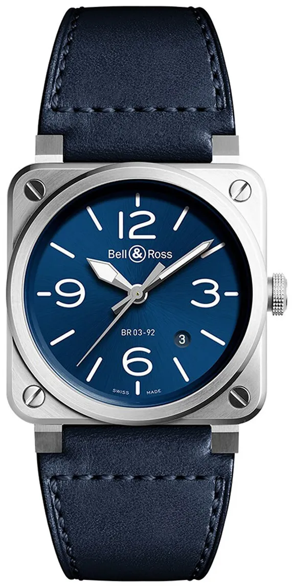 Bell & Ross Instruments BR0392-BLU-ST/SCA 46mm Stainless steel Blue