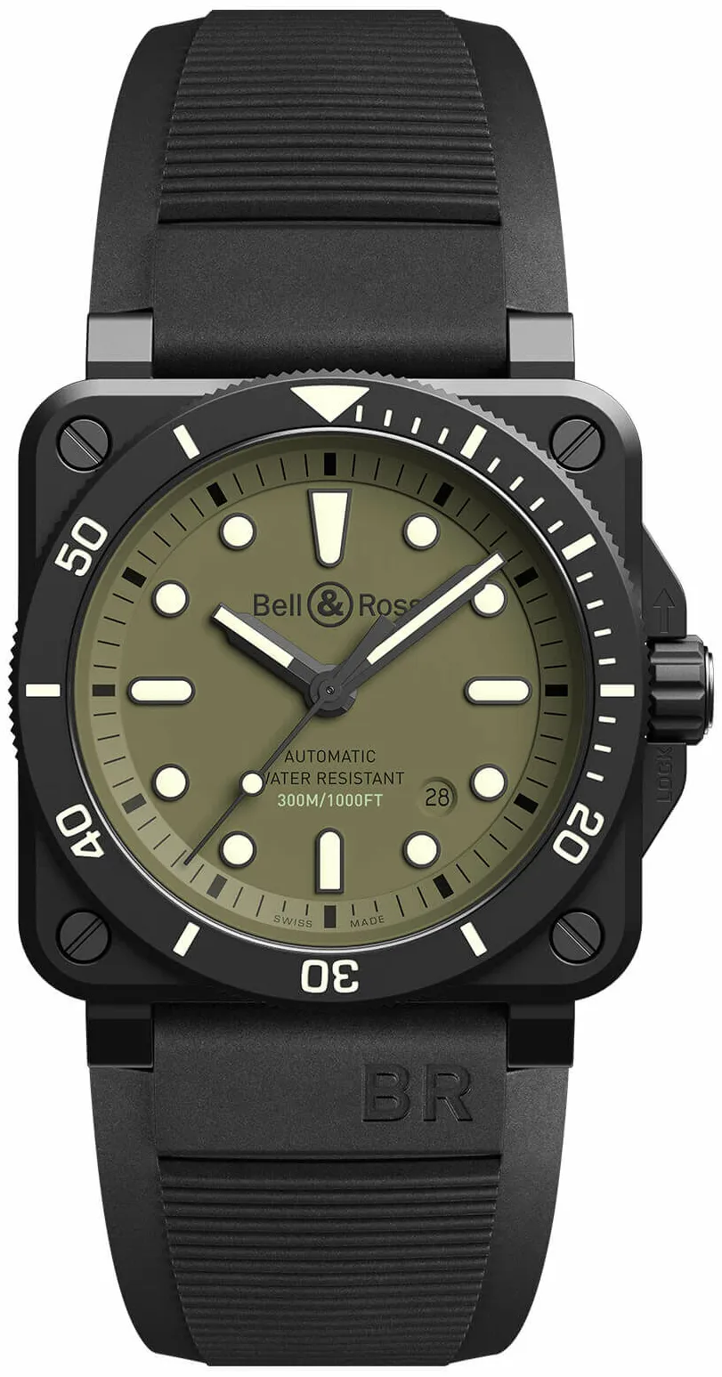 Bell & Ross Instruments BR0392-D-KA-CE/SRB Black ceramic Green