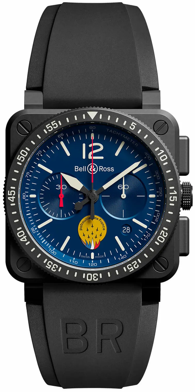 Bell & Ross Instruments BR0394-PAF1-CE/SRB 42mm Black ceramic Blue