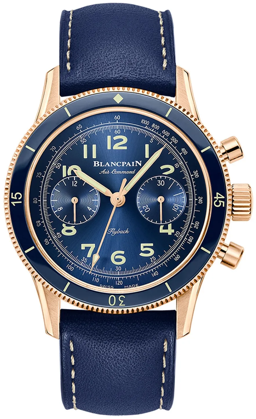 Blancpain Air Command AC02 36B40 63B 42.5mm Rose gold Blue