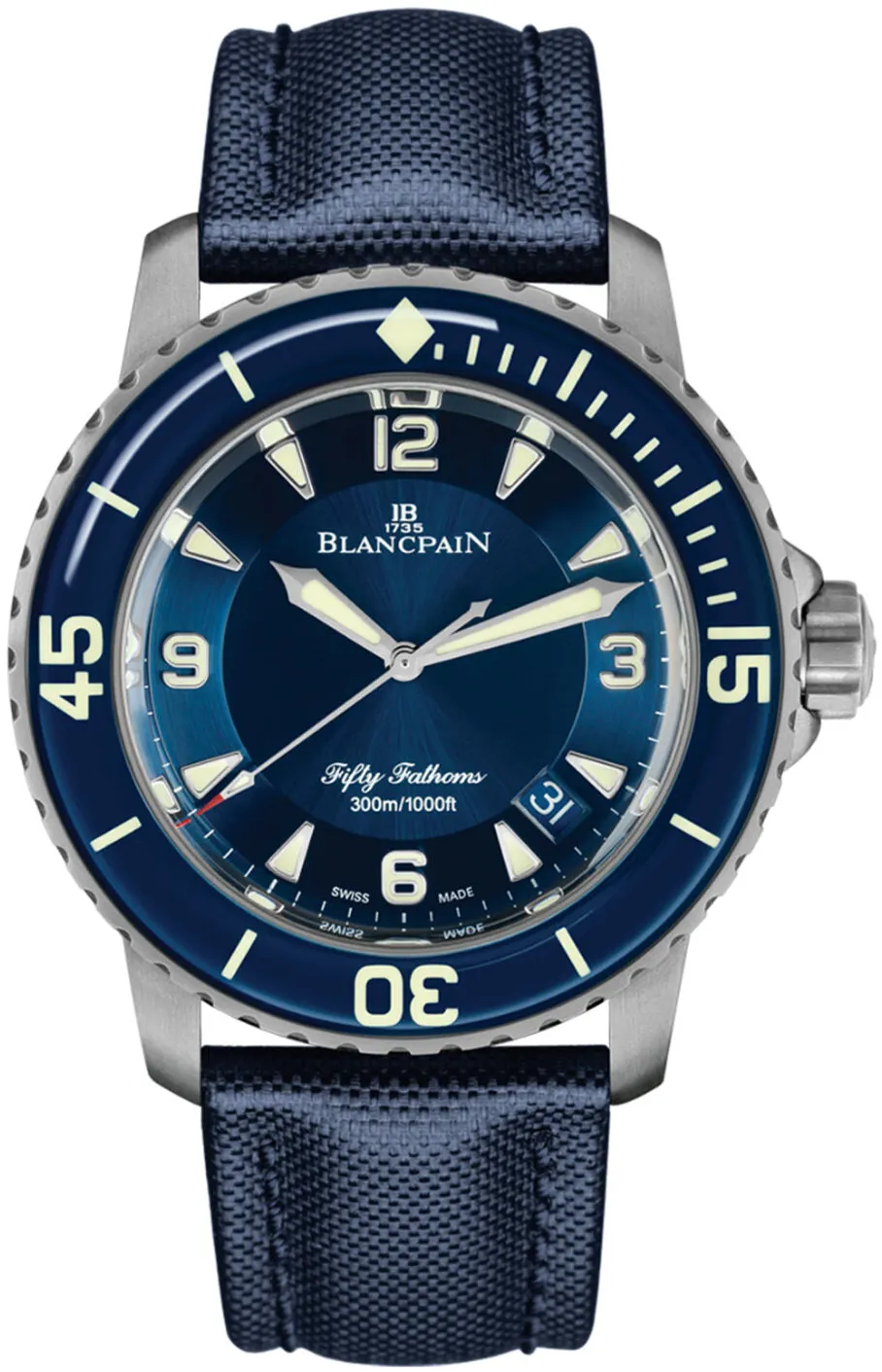 Blancpain Fifty Fathoms 5015-12B40-O52B 45mm Titanium Blue