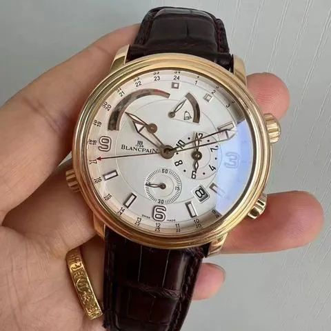 Blancpain Léman Réveil GMT 2841-3642-53B 40mm Rose gold White 5