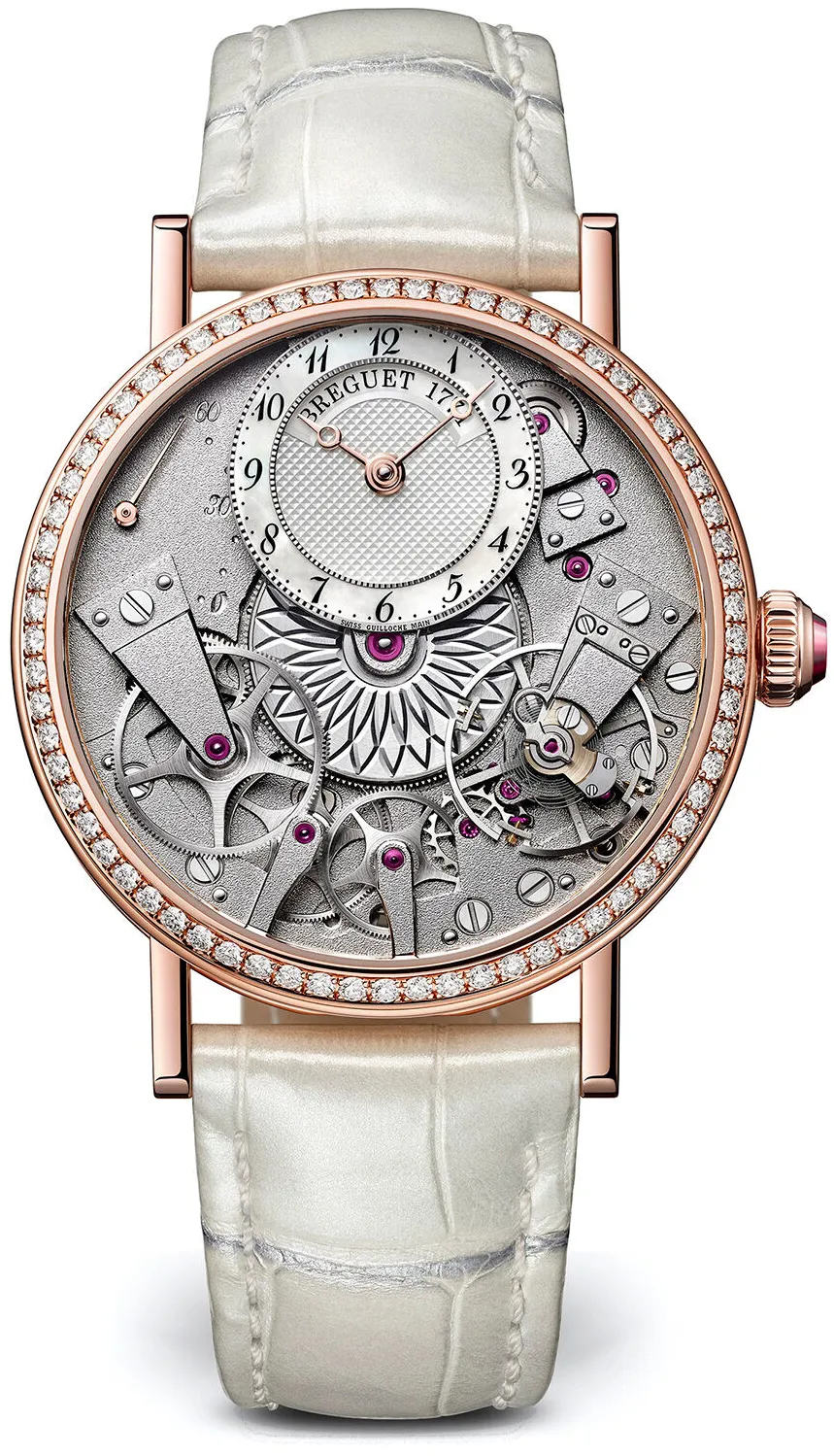 Breguet Tradition 7038BR/18/9V6/D00D 37mm Rose gold Transparent, White