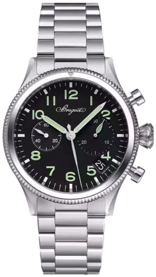 Breguet Type XX 2057ST/92/SW0 42mm Stainless steel Black