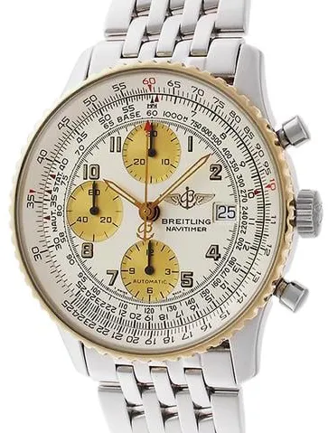 Breitling Navitimer D13022 41mm Yellow gold and Stainless steel Silver