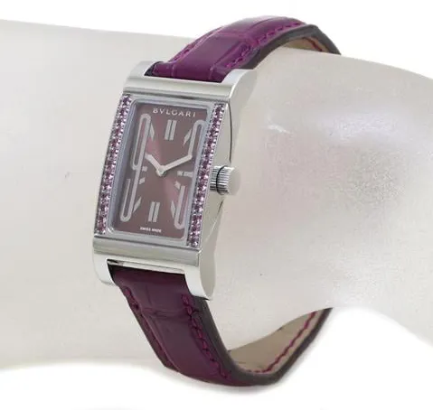 Bulgari Rettangolo RT39C2SR1L RT39S 21mm Stainless steel Purple 1