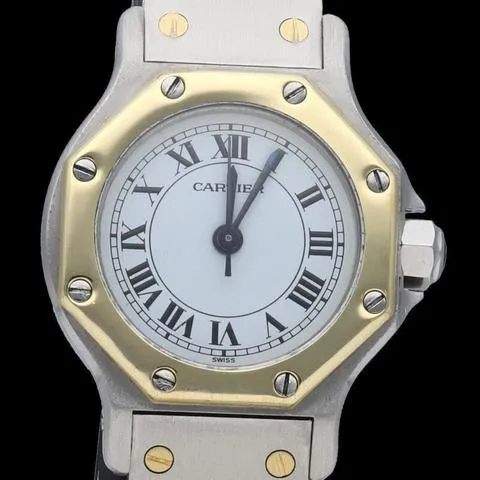 Cartier Santos 0907 26mm Yellow gold and Stainless steel White