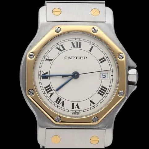 Cartier Santos 187902 30mm Yellow gold and Stainless steel White