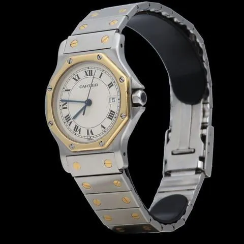 Cartier Santos 187902 30mm Yellow gold and Stainless steel White 2