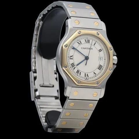 Cartier Santos 187902 30mm Yellow gold and Stainless steel White 3