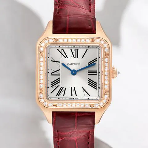 Cartier Santos Dumont WJSA0017 27.5mm Rose gold Silver